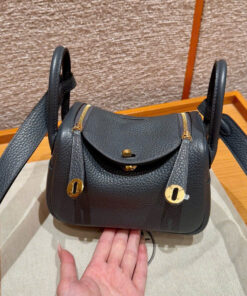 HERMES LINDY - MINI - GRIS MISTY - CLEMENCE - GHW