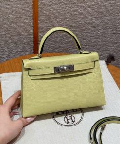 HERMES KELLY – MINI – JAUNE BOURGEON – CHERVE – PHW