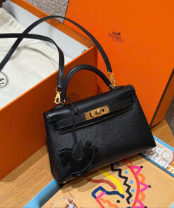HERMES KELLY – MINI – NOIR – CHERVE – GHW