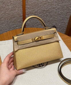 HERMES KELLY – MINI – DORÈ – CHERVE – GHW