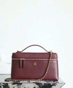 CHANEL VANITY WITH CHAIN - LARGE - BLACK - GRAINED CALFSKIN - GOLD