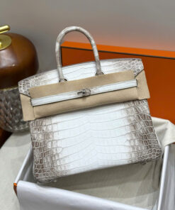HERMES BIRKIN 25 - MATTE HIMALAYA - CROCODILE -PHW