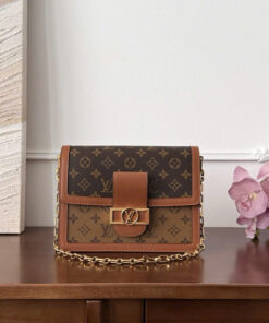 LV DAUPHINE CHAIN WALLET – BROWN – MONOGRAM CANVAS – GOLD