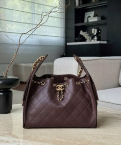 CHANEL 25 – SMALL – BROWN – CAVIAR – GOLD