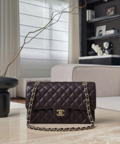 CHANEL CLASSIC – 25 – BROWN – CAVIAR – GOLD CHAMPAGNE