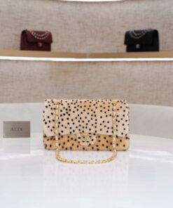 CHANEL CHEETAH PRINT FLAP BAG - MEDIUM - LIGHT BEIGE - LAMBSKIN - GOLD CHAMPAGNE